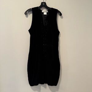 Paul & Joe Paris Black Suede Mini Dress Size 38 #Lux-B